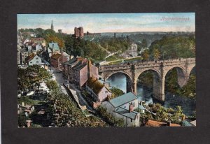 UK Yorkshire City view of Knaresborough Bridge Carte Postale Postcard
