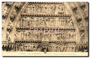 Old Postcard Reims Cathedral Eardrum North Coast of Saint Sixtus Porch