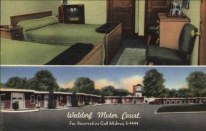 Waldorf Maryland MD Waldorf Motor Camp Motel c1940s-50s Linen Postcard