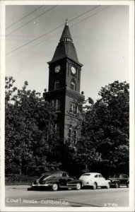 Cuthbert Georgia GA Court House Classic 1950s Cars Real Photo Vintage Postcard