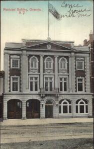 Oneonta NY Municipal Bldg Fire Station 1908 Used Postcard