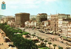 Postcard Cartones and Gardens of Mendez Nunez La Garden Landscape Coruña, Spain