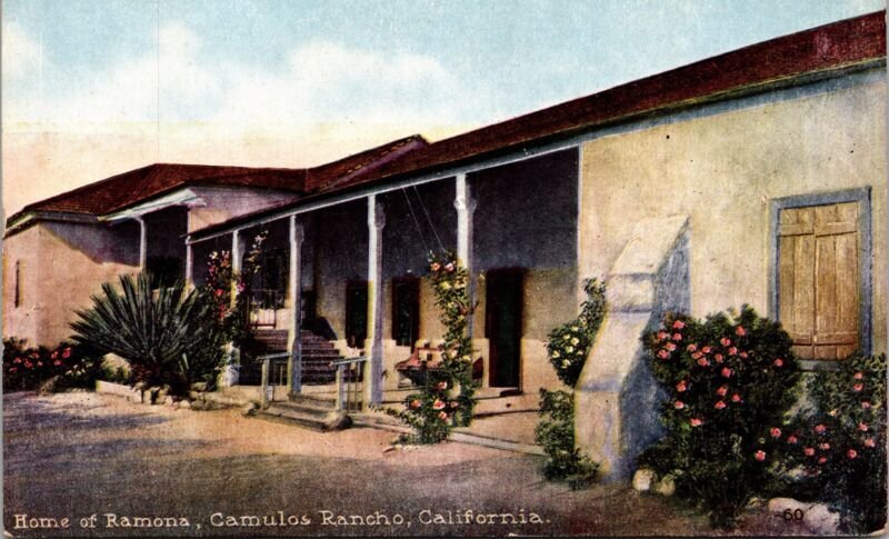 Ramona Home Camulos Rancho California Flowers Pacific Novelty Co UNP Postcard