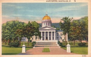 Vintage Postcard 1941 State Capitol Building Landmark Montpelier Vermont CW Hugh