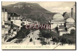 Old Postcard La Bourboule The Boulevard of the Republic and the Puy Gros