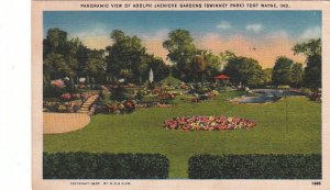 Postcard View Adolph Jaenicke Gardens Swinney Park Fort Wayne IN