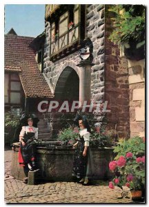 Modern Postcard Riquewihr Dolder and Folklore Fountain