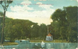 Milwaukee Wisconsin Boating on the Lake, Gazebo 1908 Postcard Used