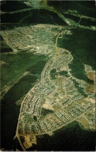 Postcard BC Kitimat Aerial View of the Aluminum City & Kitimat River 1960s S102