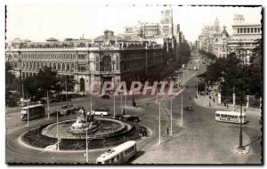 Old Postcard Madrid Cibeles y Calle Aleala