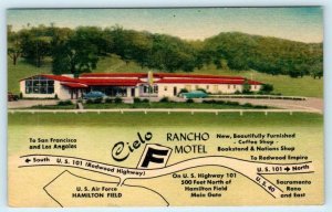 SAN RAFAEL, California CA ~ Marin County CIELO RANCHO MOTEL Roadside Postcard