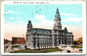 Indianapolis Indiana IND, 1924 Marlon Co. State Court  House Building, Postcard