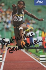 Ashia Hansen Athletics Triple Jump Olympics Hand Signed Photo