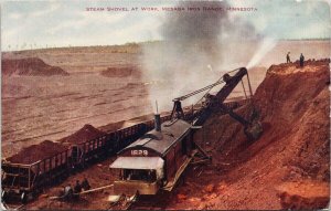 Mesaba Iron Range MN Steam Shovel Mining Train Cars Unused Hammon Postcard G18