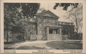 Postcard School Girls Highland Hall Hollidaysburg PA