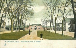 Plymouth Massachusetts Park Avenue Railroad Station Tuck 1912 Postcard 21-5306