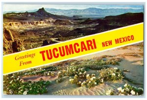 1959 Greetings From Tucumcari Multiple View Flower New Mexico NM Posted Postcard