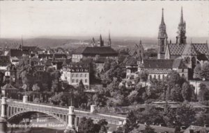 Switzerland Basel Wettsteinbruecke und Muenster 1939 Real Photo