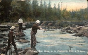 Trout Fishing Madawaska River Ontario Carleton Place Cancel 198 Postcard