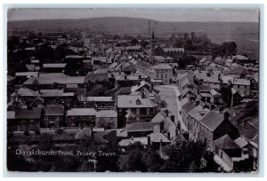 c1910 Christchurch from Priory Tower New Zealand Silverette Tuck Art Postcard