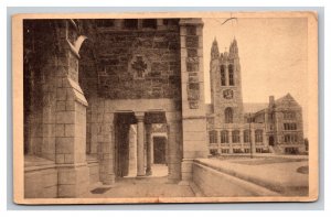 Vintage 1910s Postcard Boston College from Chapel Entrance Boston, Massachusetts