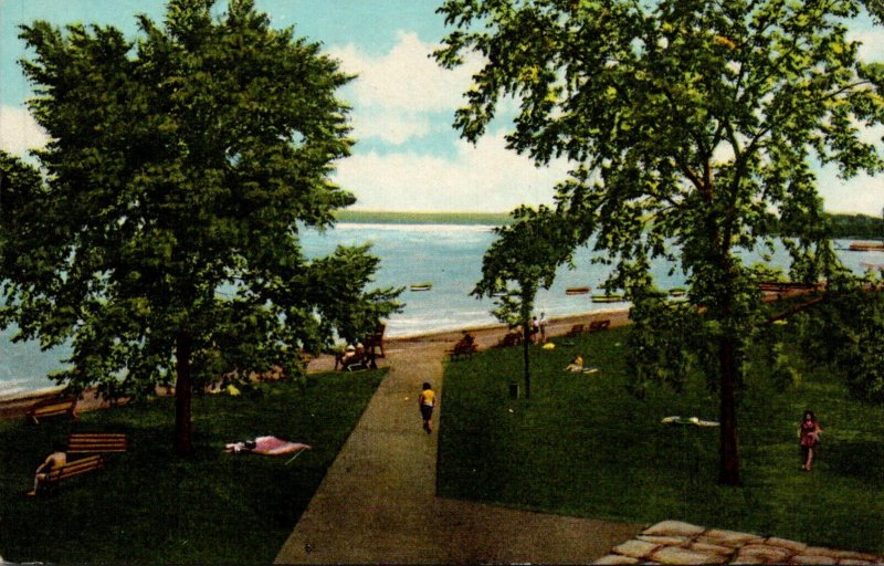 New York Cayuga Lake State Park View Of Cayuga Lake and Bathing Beach ...