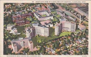 Ohio Cleveland Birds Eye View Of Cleveland City Hospital Curteich