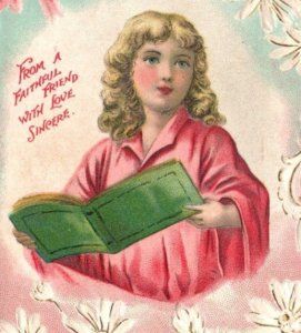 1890s-1900s Embossed Friendly Valentine's Heart Card Fab! #6O