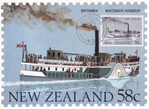 Waitemeta Harbour Britannia Ship New Zealand Postcard First Day Cover