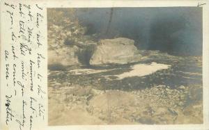 Bedford Ohio Creek Rock 1909 RPPC Photo Postcard 5995