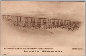 Lethbridge Million Dollar Viaduct High Level Bridge Canada Vintage Postcard H82