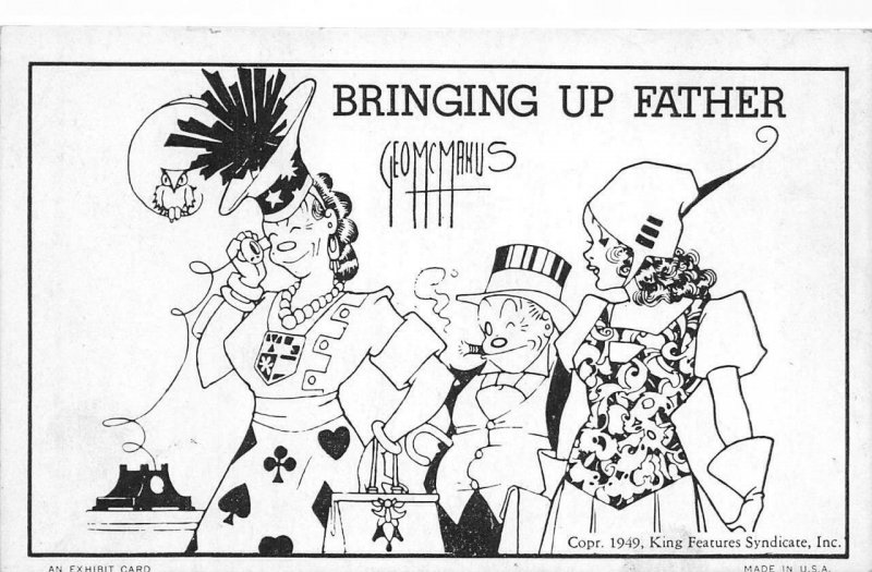 BRINGING UP FATHER George McManus Comic Cartoon Jiggs 1949 Vintage Exhibit Card