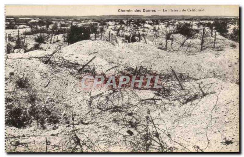 Old Postcard Chemin Des Dames Skate The California Army