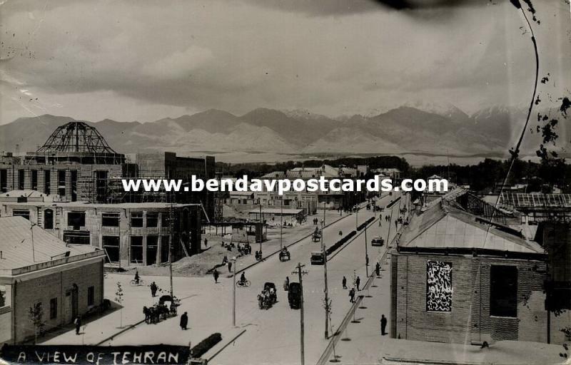 iran persia, TEHRAN TEHERAN, Partial View, Street Scene (1940s) RPPC