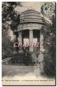 Bois de Vincennes Postcard Ancient Greek temple to the lake Daumesnil