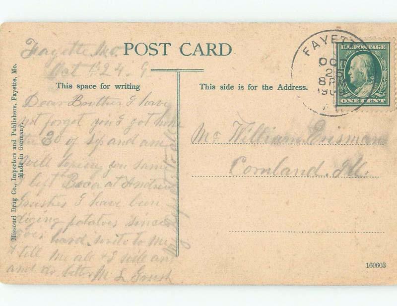 Divided-Back SCHOOL SCENE Fayette Missouri MO E2957