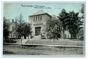 Atlantic Iowa IA, Carnegie Library Scene Street Unposted Antique Postcard