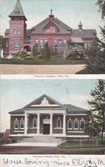 Maine Saco Thormton Academy & Thornton Library 1905