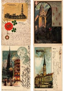 AUTRICHE, AUSTRIA, WIEN, VIENNA, 27 LITHOGRAPH LITHO CPA PRE-1910 