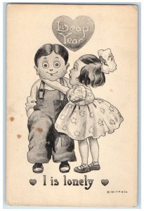 1915 Leap Year Heart Little Sweet Heart Wild Rice ND DPO Posted Antique Postcard