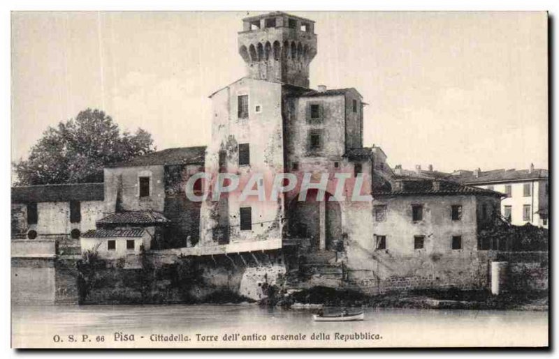 Postcard Old Pulpito Cittadella Pisa Torre dell antico arsenale della Repubblica