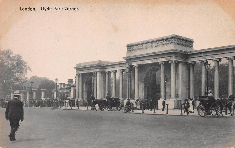 Hyde Park Corner, London, England, Early Postcard, Unused