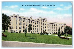 1948 Mt. Washington Sanatorium Exterior Eau Claire Wisconsin WI Vintage Postcard