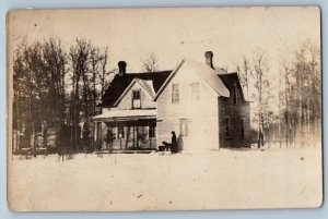 c1910's Farm House Scene Winter Norden Minnesota MN RPPC Photo Antique Postcard