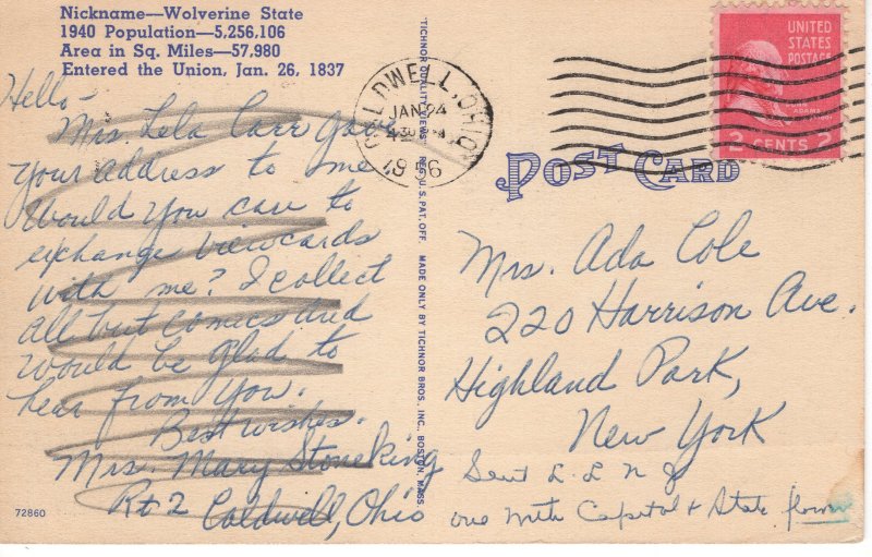 US    PC5064  GREETINGS FROM MICHIGAN