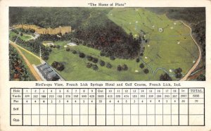 French Lick Indiana birds eye view French Lick Springs Hotel antique pc BB1648