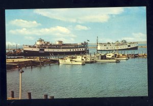 Block Island, Rhode Island/RI  Postcard, View Of Old Harbor & Yankee Ship