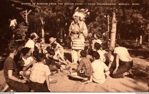 Minnesota Bemidji Camp Thunderbird Words Of Wisdom From The Indian Chief