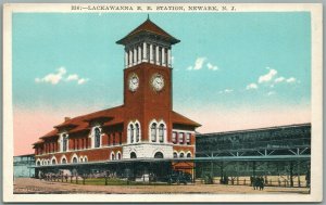 NEWARK NJ LACKAWANNA RAILROAD STATION RAILWAY TRAIN DEPOT ANTIQUE POSTCARD