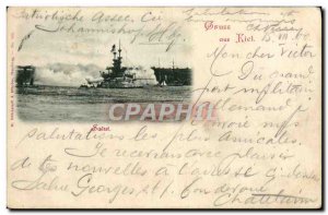 Old Postcard Gruss Aus Kiel Boat
